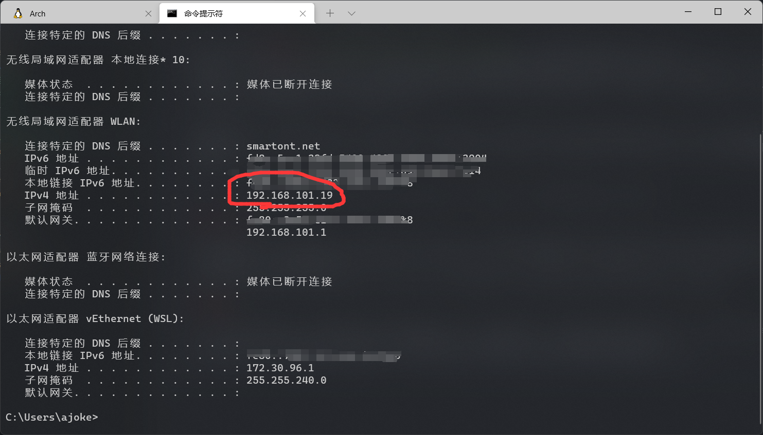 ipconfig